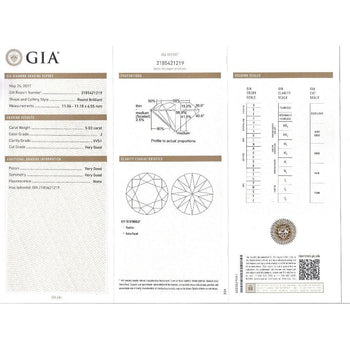 Ring con diamante taglio rotondo da 5,03 carati J/VVS1 certificato GIA con pietre laterali taglio mezzaluna – Assay Jewelers