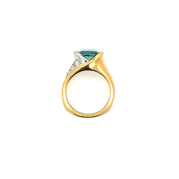 GIA Certified 5.25 Carat Oval Cut Blue Zircon & Diamond Bypass Ring Signed Richard Krementz – Assay Jewelers