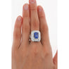 GIA Certified 6 Carat Emerald Cut No Heat Burma Blue Sapphire & Diamond Ring