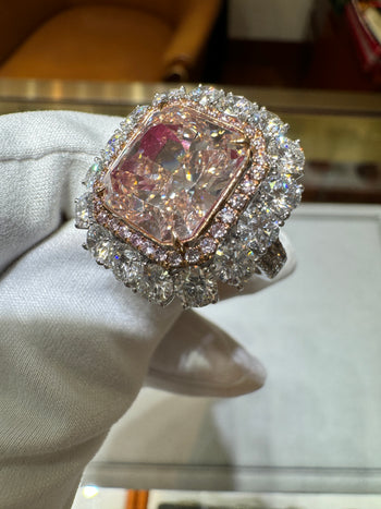 GIA Certified 6.53 Carat Fancy Pink-Brown & White Diamond Ring – Assay Jewelers