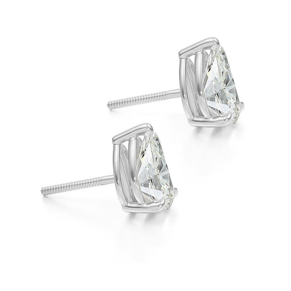 GIA Certified 6.76 Carat Pear Cut Diamond Stud Earrings