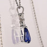 GIA Certified 6.82 Carat Pear Cut No Heat Blue Sapphire Drop Pendant Necklace