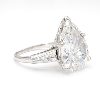 GIA Certified 7.03 Carat Pear Cut F/SI2 Diamond Platinum 3 Stone Ring – Assay Jewelers