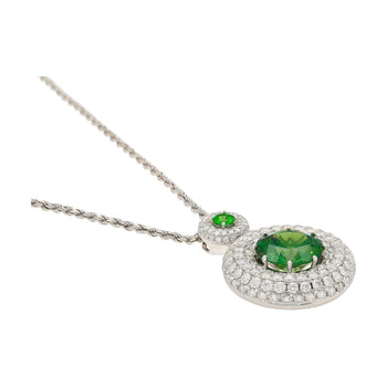 GIA Certified 8.58 Carat Demantoid Pendant Necklace in 18K White Gold – Assay Jewelers
