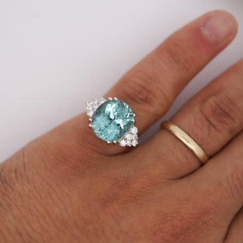 GIA Certified 9.48 Carat Paraiba Tourmaline Diamond Cluster Ring – Assay Jewelers