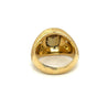 GIA Certified Cushion Cut Brown Chrysoberyl Mens Ring With Matte Textured Gold Finish and Diamond Side Stones