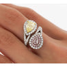 GIA Certified Fancy Intense Yellow & Fancy Light Pink Diamond Toi Et Moi Ring in 18K White Gold