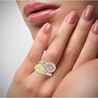 GIA Certified Fancy Intense Yellow & Fancy Light Pink Diamond Toi Et Moi Ring in 18K White Gold