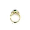 GIA Certified Minor Oil Zambian Emerald & Trillion Diamond 3-Stone Ring in 18K