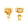 GIA Certified Natural 3 Carat TW Fancy Yellow Diamond Radiant Cut Stud Earrings in 18K Gold