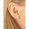 GIA Certified Natural 3 Carat TW Fancy Yellow Diamond Radiant Cut Stud Earrings in 18K Gold