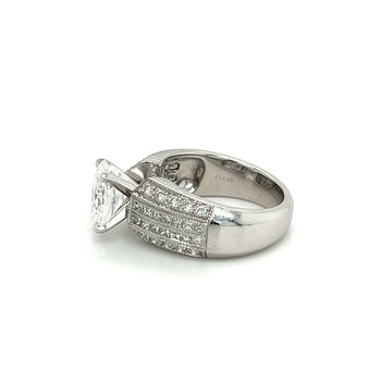 GIA Certified Oval Cut 2.14 Carat & 18K White Gold Wide Lab Grown Engagement Ring – Assay Jewelers
