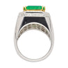 GRS 9.54 Carat Colombian Emerald Insignificant Oil and Diamond Halo Mens Ring