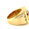 GRS Certified 6.2 Carat Ruby & Diamond Bezel Set 14K Gold Gypsy Style Mens Ring