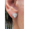 Heart Shape Diamond Stud Earrings in 18k white gold