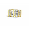 Heavy 14k Gold Mens Ring With Baguette Cut Diamonds