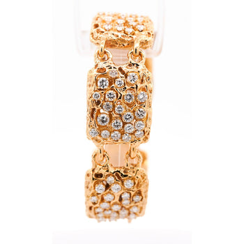 Heavy Vintage Diamond 5-Link 14K Gold Nugget Bracelet – Assay Jewelers