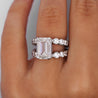 IGI Cert. 10.05 Carat Emerald Cut Lab Grown Diamond Platinum Split Open Ring