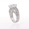 IGI Cert. 4.04 Carat Cushion Lab Grown Diamond Triple Band Engagement Ring