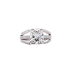 IGI Cert. 4.04 Carat Cushion Lab Grown Diamond Triple Band Engagement Ring