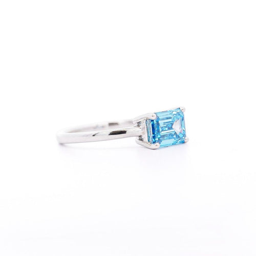 IGI Certified 2.08 Carat Vivid Blue Lab Grown Diamond Engagement Ring