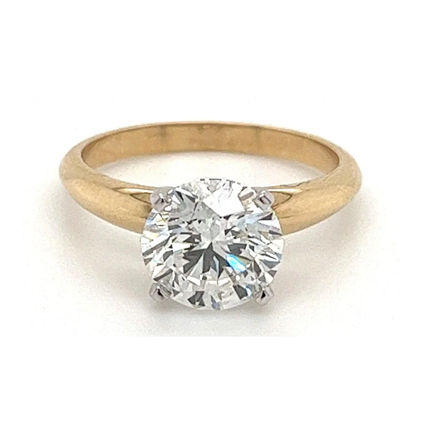 IGI Certified 2.19 H/VS1 Round Cut Lab Grown Diamond 2-Tone Solitaire Ring