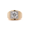 IGI Certified 3.83 Carat G/VS1 Lab Grown Diamond 18K Gold Matte Mens Ring