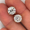 IGI Certified 6 Carat Total Old European Cut Lab Grown Diamond Stud Earrings 14K Yellow Gold