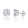 IGI Certified 6 Carat Total Round Cut 4-Prong Push Back Stud Earrings in 14K Gold