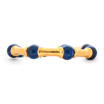 Ilanis Lalounis Lapis Lazuli 21K Gold Hammered Finish Bead Bangle Bracelet – Assay Jewelers