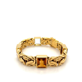 Multi Gem Byzantine Chain Bracelet and Necklace Set in 18k Gold – Assay Jewelers