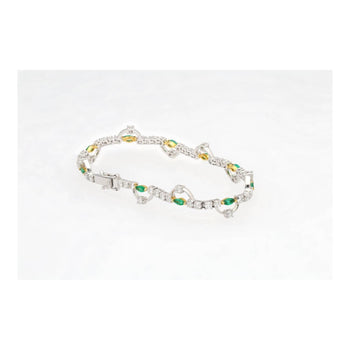 天然エメラルド0.72カラットとダイヤモンド2.08カラットの18Kゴールドチャームブレスレット – Assay Jewelers