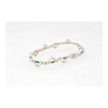 18Kゴールドの天然0.72カラットエメラルド＆2.08カラットダイヤモンドチャームブレスレット – Assay Jewelers