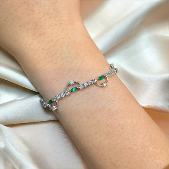 天然エメラルド0.72カラットとダイヤモンド2.08カラットの18Kゴールドチャームブレスレット – Assay Jewelers