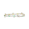 Natural 0.72 Carat Emerald & 2.08 Carat Diamond Charm Bracelet in 18K Gold