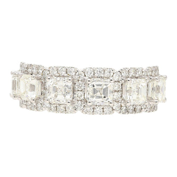 Natural 2.75 CTTW Asscher Cut Diamond Crown Engagement Ring in 18K White Gold – Assay Jewelers