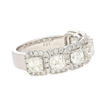 Natural 2.75 CTTW Asscher Cut Diamond Crown Engagement Ring in 18K White Gold – Assay Jewelers