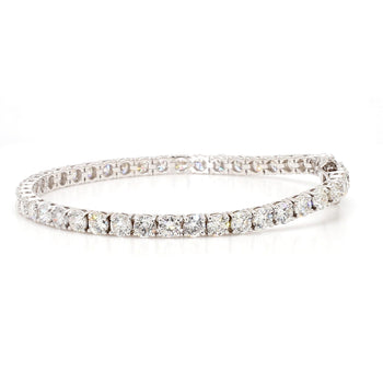Natural 9 Carat Round Diamond 4-Prong Box 14K White Gold Tennis Bracelet – Assay Jewelers