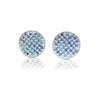 Natural Blue Diamond Circle Stud Earrings