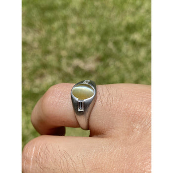 Natural Cats Eye and Baguette Cut Diamonds in Platinum Ring – Assay Jewelers