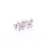 Natural Diamond and Pink Sapphire Cluster Butterfly Stud Earrings in 14K White Gold