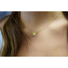 Natural Fancy Yellow Diamond 18K Gold Butterfly Charm Floating Necklace