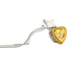 Natural GIA Certified 2.02 Carat Fancy Yellow Diamond Heart Platinum Necklace