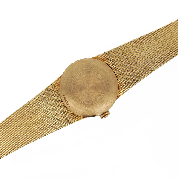 Omega 23mm Fire Black Opal Dial & Diamond Bezel 14K Gold Vintage Watch