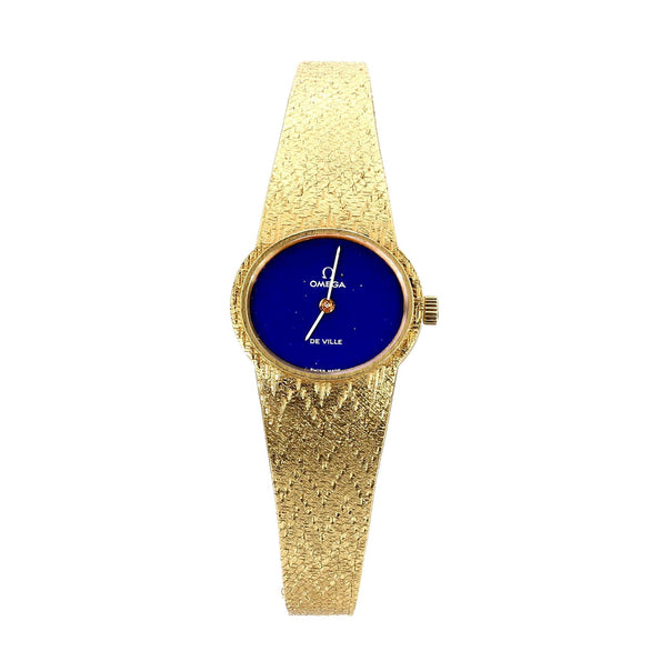 Omega De Ville Lapis Lazuli Dial 18K Gold Manual Wind Watch