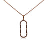 Open Oval 14K Rose Gold Diamond and Sapphire Pendant Necklace