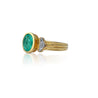 Oval Cut Natural Colombian Emerald Ring in 14k Yellow Gold