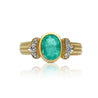 Oval Cut Natural Colombian Emerald Ring in 14k Yellow Gold