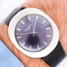 Patek Philippe "Jumbo UFO" Automatic Steel Purple 35mm Dial Leather Strap Watch