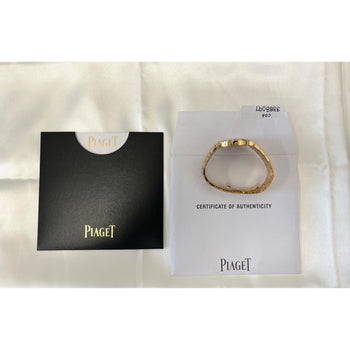 Montre Piaget Polo pour femme 32 mm en or jaune 18K avec lunette sertie de diamants et papiers Piaget – Assay Jewelers